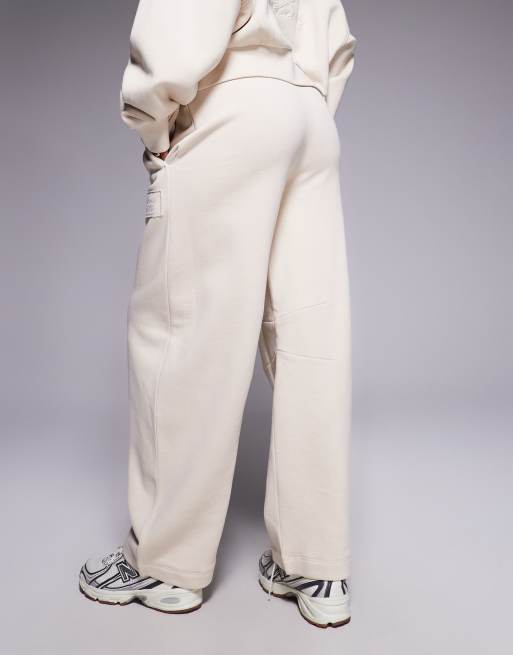 Weekend Collective co-ord heavyweight barrel leg jogger with scribble graphic in stone, 2 of 5