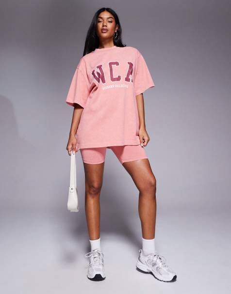 Weekend Collective co-ord in peach and red - view 1