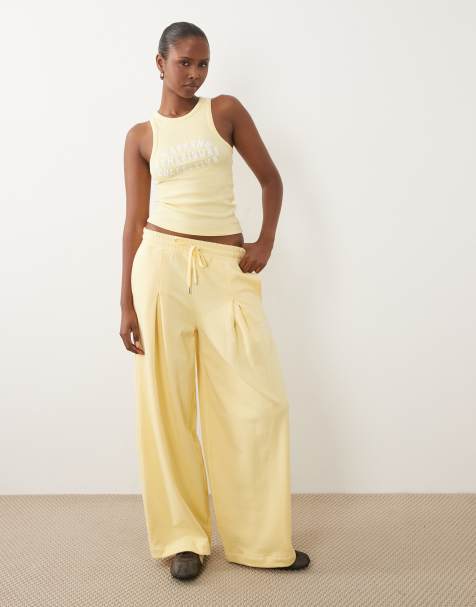 Weekend Collective co-ord oversized barrel leg jogger with graphic in buttermilk - view 1