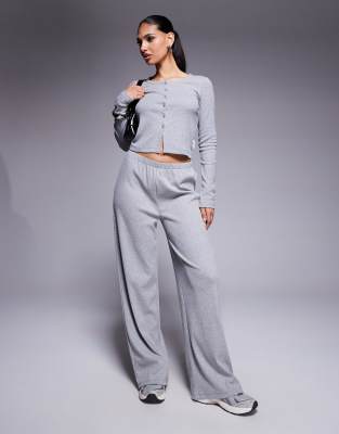 ASOS Weekend Collective Weekend Collective co-ord ribbed wide leg joggers in grey