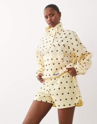Asos Weekend Collective Weekend Collective Co-ord Runner Short With Woven Label In Yellow