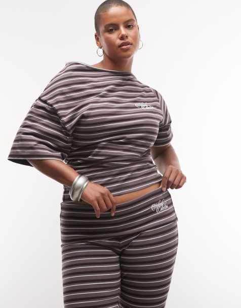 Weekend Collective Curve co-ord offshoulder top med korset-talje i stribe - view 1