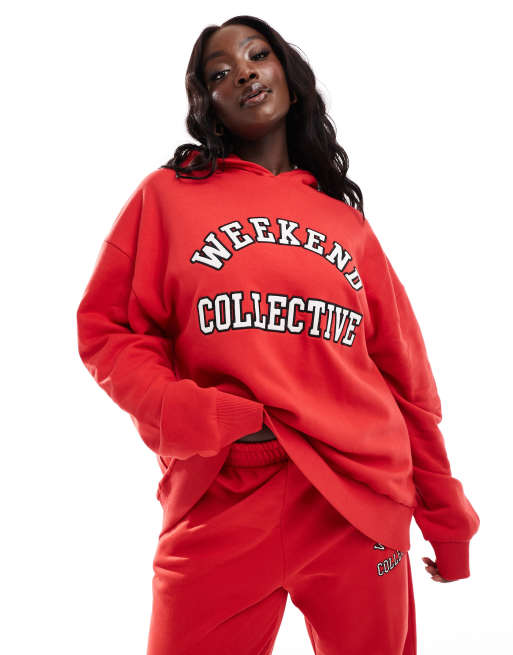 Varsity red hoodie hotsell