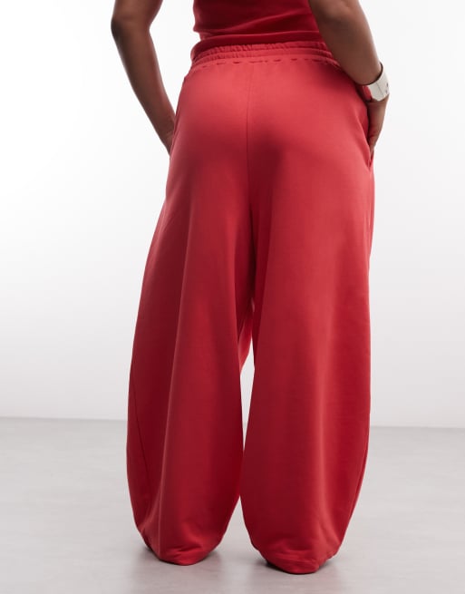 Weekend Collective Curve - conjunto oversize con pernera barrel y gráfico en rojo coral, 5 de 5