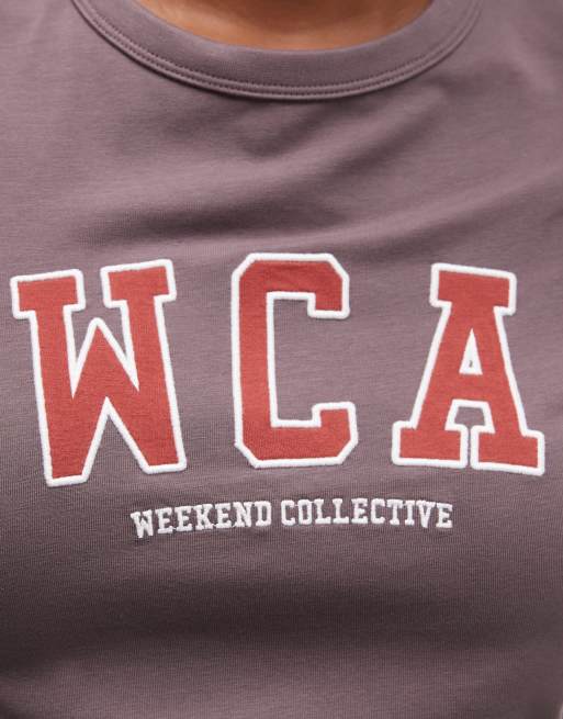 Weekend Collective Curve Icon Baby-T-Shirt mit WCA-Print in Grau, 2 von 4