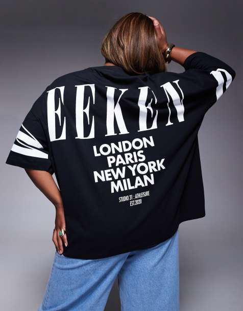 Weekend Collective Curve Icon oversized t-shirt with stacked back logo in black - view 1
