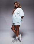 [ASOS Weekend Collective] Weekend Collective Curve short in ombre heart print in sage green (part of a set) 3XL Sage green