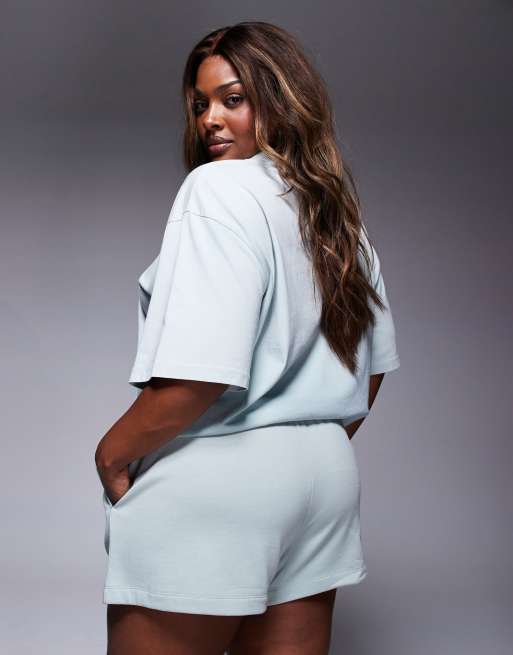 Weekend Collective Curve short in ombre heart print in sage green (part of a set), 4 of 5