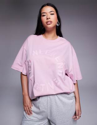 Weekend Collective Curve t-shirt with circle graphic in pink - view 1