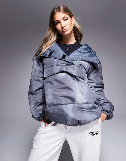 Haut à Capuche Jones New York - Gris Anthracite, Taille M - Enveloppant Avec Nœud Devant - Excellent état