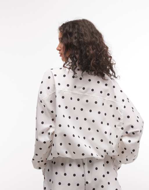 Weekend Collective ensemble 2 pièces veste de survêtement en nylon à pois blancs, 4 de 4