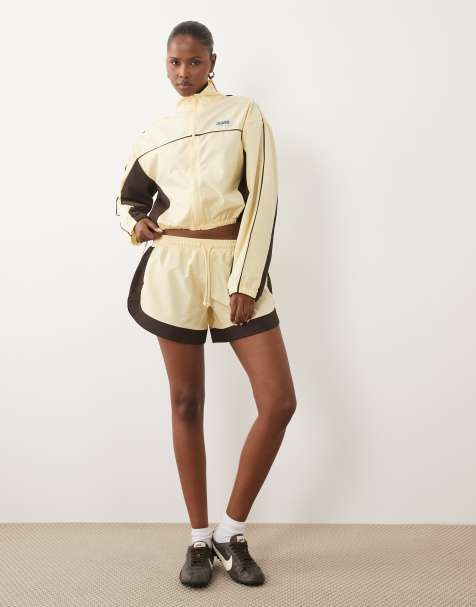 Weekend Collective - Ensemble veste de survêtement et short de course - Babeurre et chocolat - view 1