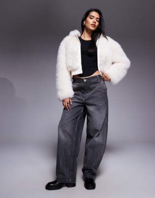 Asos Weekend Collective Weekend Collective Faux Fur Cropped Coat In White