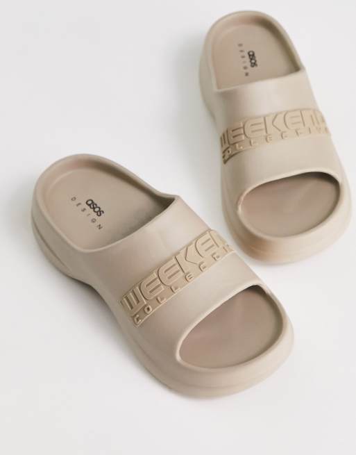 Weekend Collective - Flatform-sliders i beige, 2 af 4