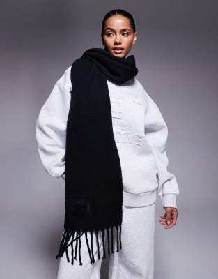 Asos Weekend Collective Weekend Collective Fluffy Scarf In Black