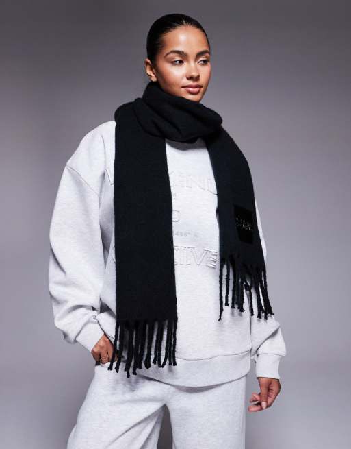 Weekend Collective fluffy scarf in black