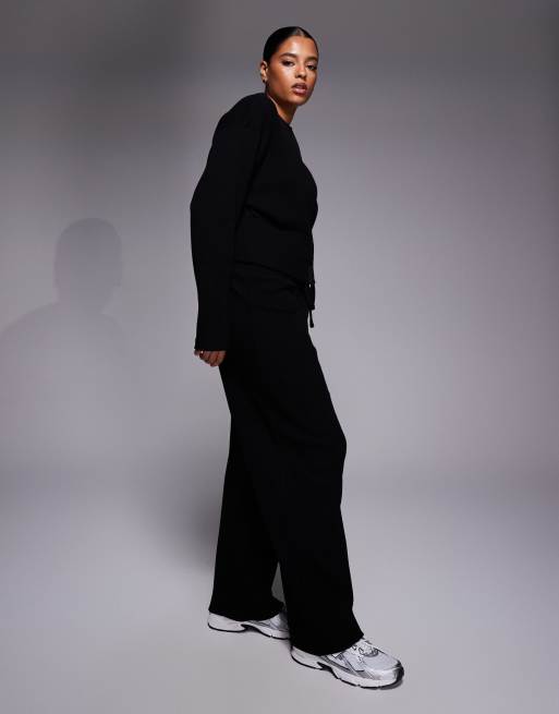 Weekend Collective - Getailleerd vest met wafelstructuur in zwart, deel van co-ord set, 3 van 4