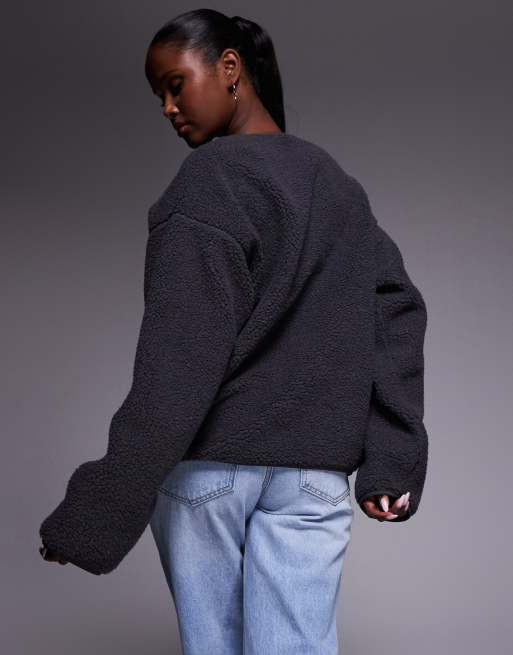 Weekend Collective - Gilet en imitation peau de mouton - Anthracite, 3 de 4