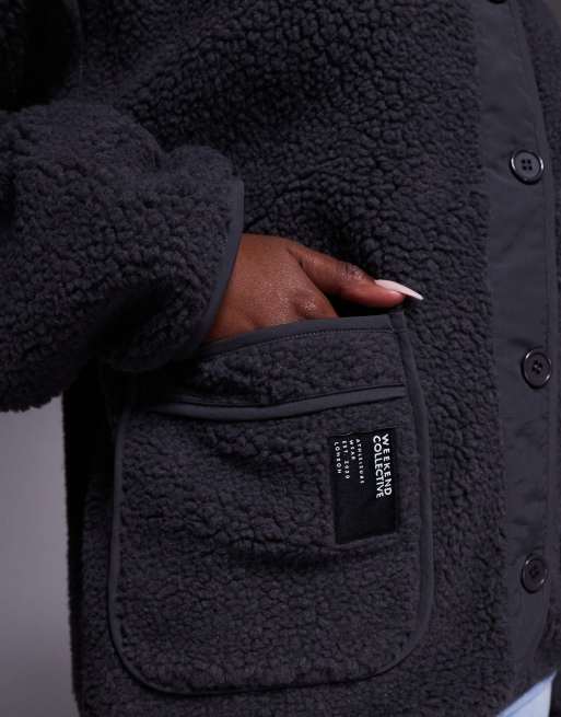 Weekend Collective - Gilet en imitation peau de mouton - Anthracite, 4 de 4