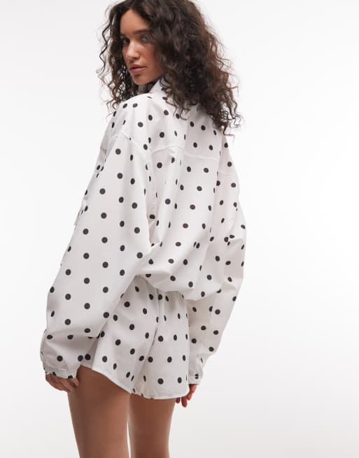 Weekend Collective - Hardloopshort met geweven label en stippenprint, deel van co-ord set, 4 van 5