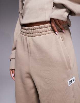 Asos Weekend Collective Weekend Collective Heavyweight Wide Leg Sweatpants In Brown
