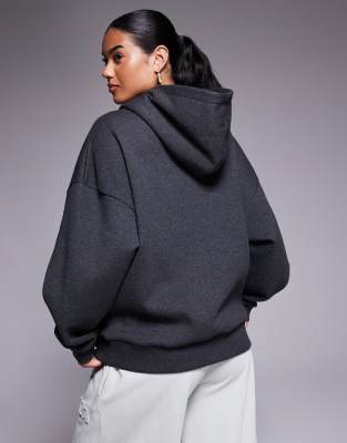 Asos Weekend Collective Weekend Collective Hoodie With Applique Graphic In Gray