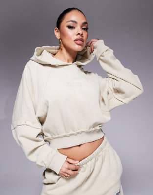 Asos Weekend Collective Weekend Collective Hoodie With Hilo Exposed Seam Detail In Brown