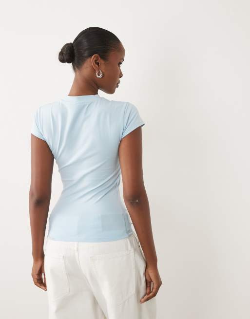 Weekend Collective Icon baby tee with WCA graphic in baby blue, 3 of 4