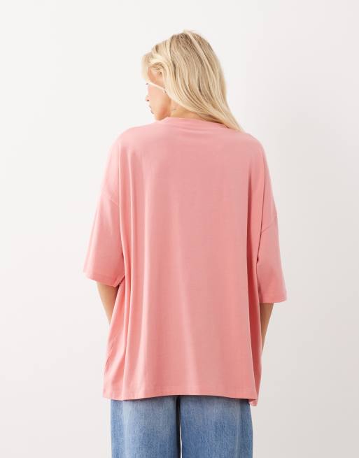 Weekend Collective Icon Oversize-T-Shirt mit gesticktem WCA-Print in Altrosa, 4 von 4