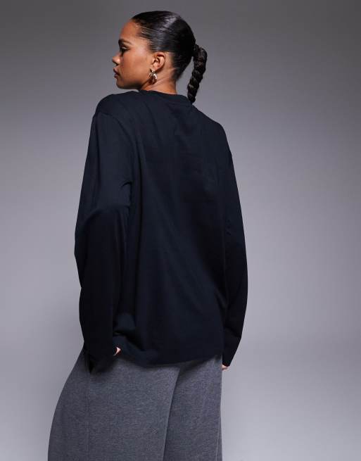 Weekend Collective Icon oversized long sleeve t-shirt with WCA graphic in black, 3 of 4