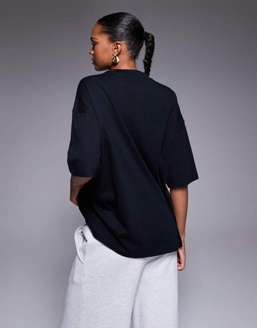 Weekend Collective - Icon - Oversized T-shirt met geborduurde WCA print in zwart, 4 van 4
