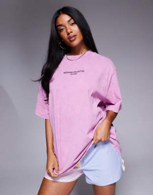 Asos Weekend Collective Weekend Collective Icon Oversized T-shirt With Bold Font Back Graphic
