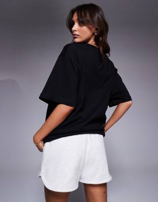 Asos Weekend Collective Weekend Collective Icon Oversized T-shirt With Embroidered Wca Graphic In Black