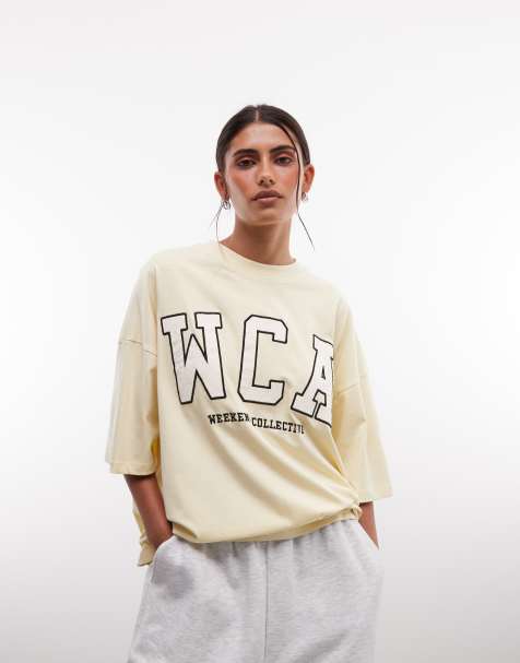 Weekend Collective Icon oversized t-shirt with embroidered WCA graphic in yellow - view 1