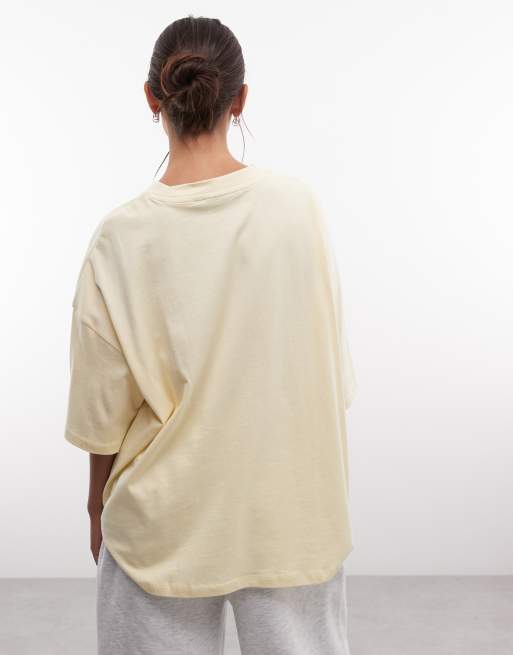 Weekend Collective Icon oversized t-shirt with embroidered WCA graphic in yellow, 4 of 4
