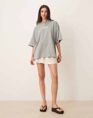 Shop Asos Weekend Collective Weekend Collective Icon Oversized T-shirt With Stacked Back Logo