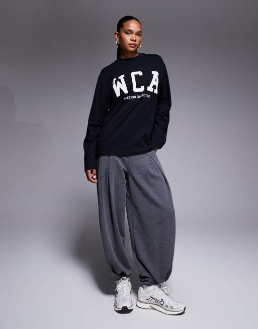 Weekend Collective - Icon - T-shirt oversize à imprimé WCA et manches longues - Noir, 2 de 4