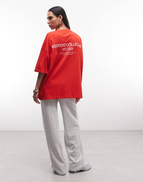 Weekend Collective - Icon - T-shirt oversize rossa con grafica vistosa sul retro - view 1