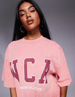 Shop Asos Weekend Collective Weekend Collective Icon T-shirt With Varsity Logo