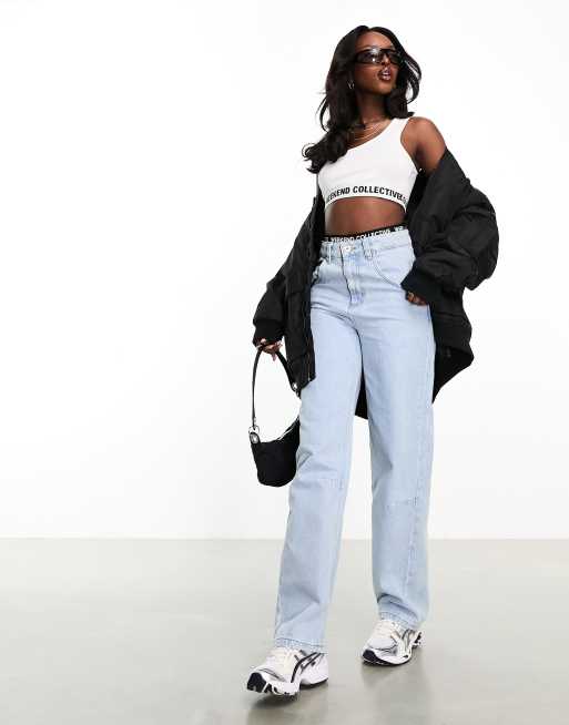 Weekend Collective - Jeans med poset pasform i lyseblå vintagevask