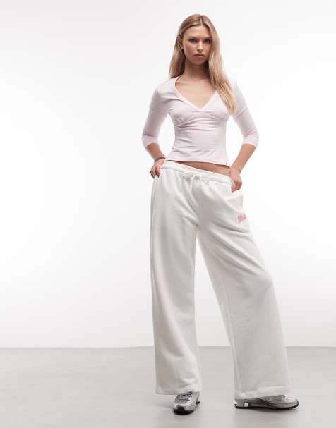 Weekend Collective - Joggers blanco hueso de pernera ancha con detalle estampado - view 1