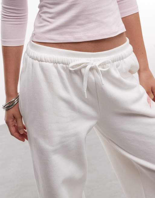 Weekend Collective – Jogginghose in Wollweiß mit weitem Bein und Print-Detail, 4 von 5