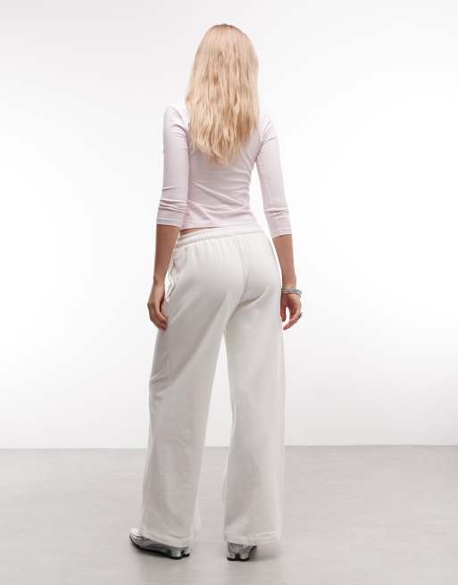 Weekend Collective – Jogginghose in Wollweiß mit weitem Bein und Print-Detail, 5 von 5