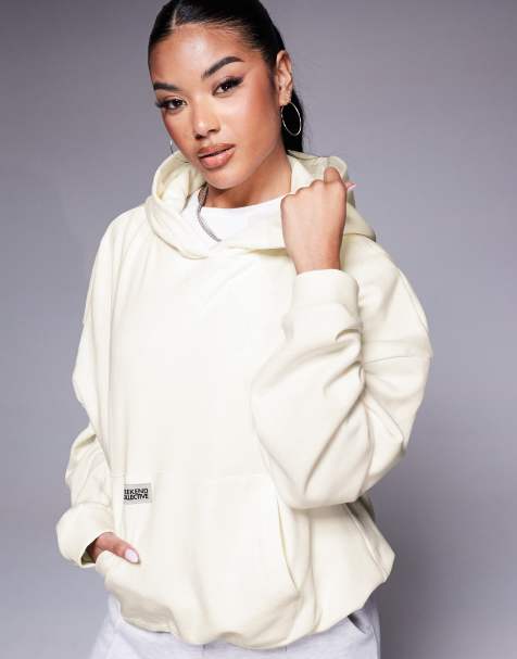 Weekend Collective – Kapuzenpullover in Creme mit Ballonsaum - view 1
