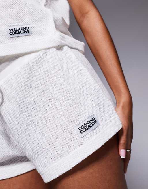 Weekend Collective knit shorts in cream - part of a set