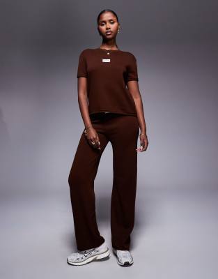 Asos Weekend Collective Weekend Collective Knit T-shirt In Brown