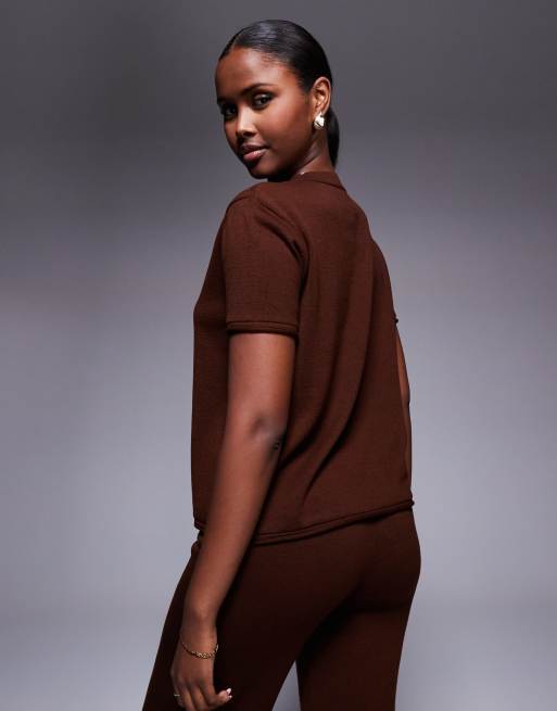Weekend Collective knit T-shirt in chocolate - part of a set, 4 of 4
