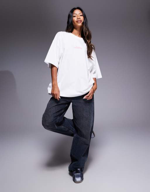 Weekend Collective – Kokosvit t-shirt i oversize med Wellness-resetryck, 3 av 4