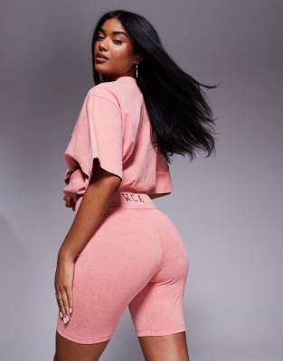 Asos Weekend Collective Weekend Collective Legging Shorts With Varsity Graphic