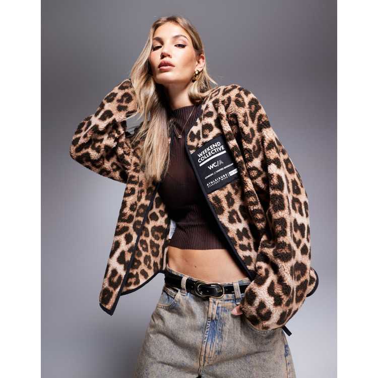Weekend Collective leopard borg zip through | ASOS